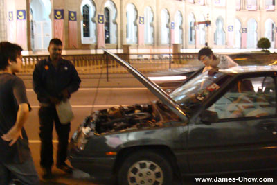 Guy helping us with the car
