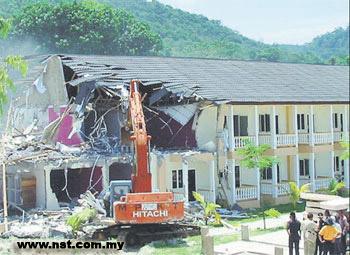 Redang Beach Resort demolished Redang Beach Resort demolished