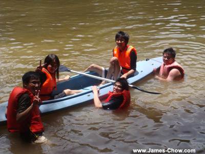 Kayaking in the river! Kayaking in the river!