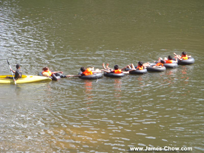 Water tubing ended with everyone being dragged back Water tubing ended with everyone being dragged back